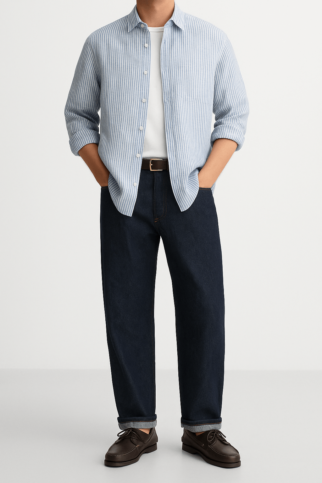 AMALFI STRIPED LINEN SHIRT - YOUNAS - OLD MONEY