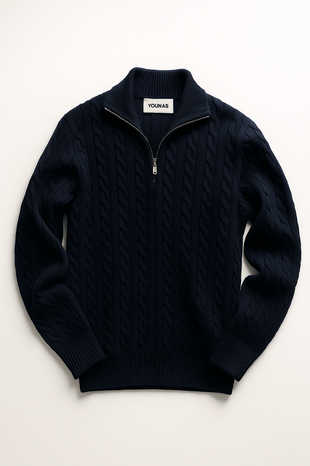 AMALFI ZIPPED KNITWEAR NAVY BLUE - YOUNAS - OLD MONEY