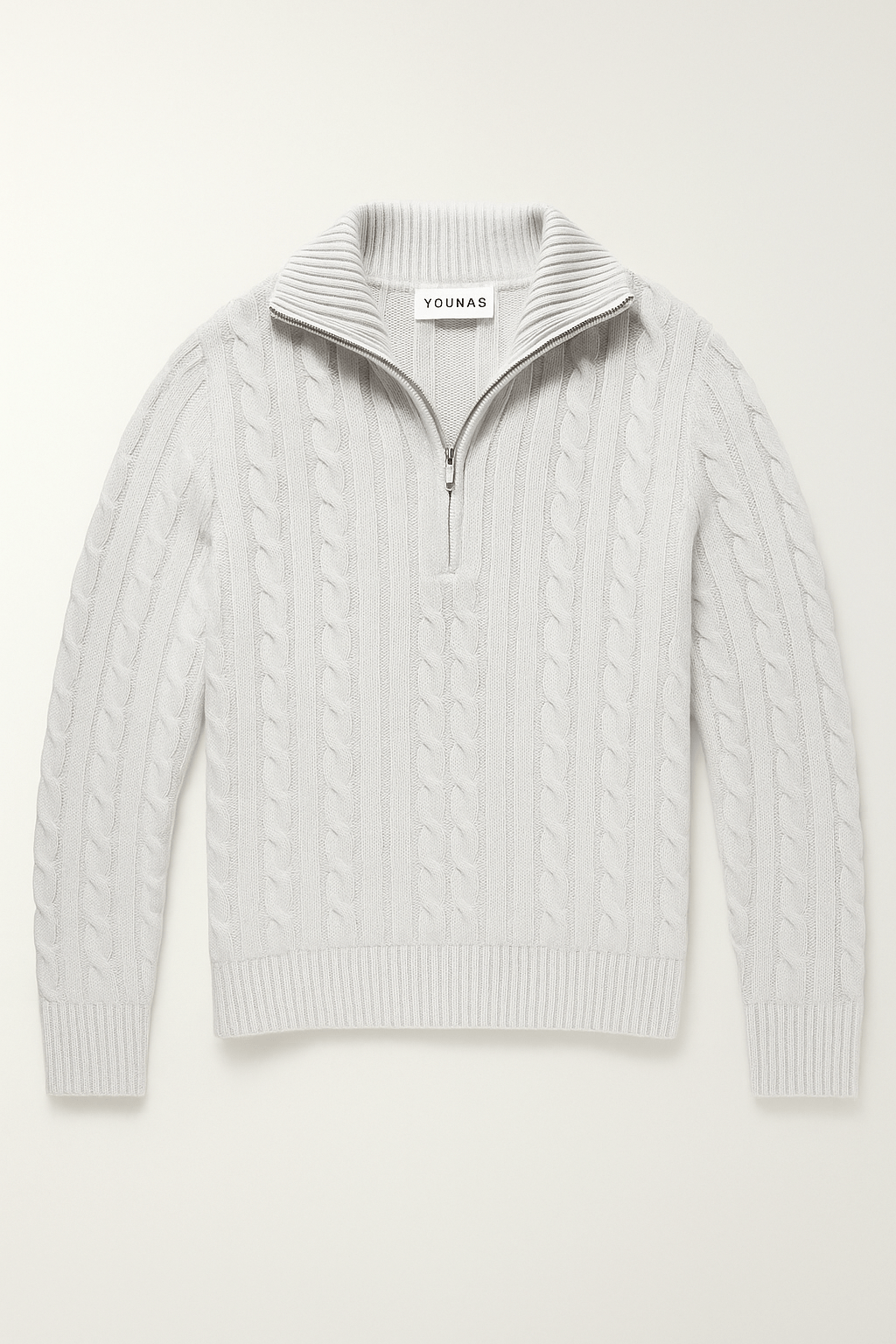 AMALFI ZIPPED SWEATER GREY - YOUNAS - OLD MONEY