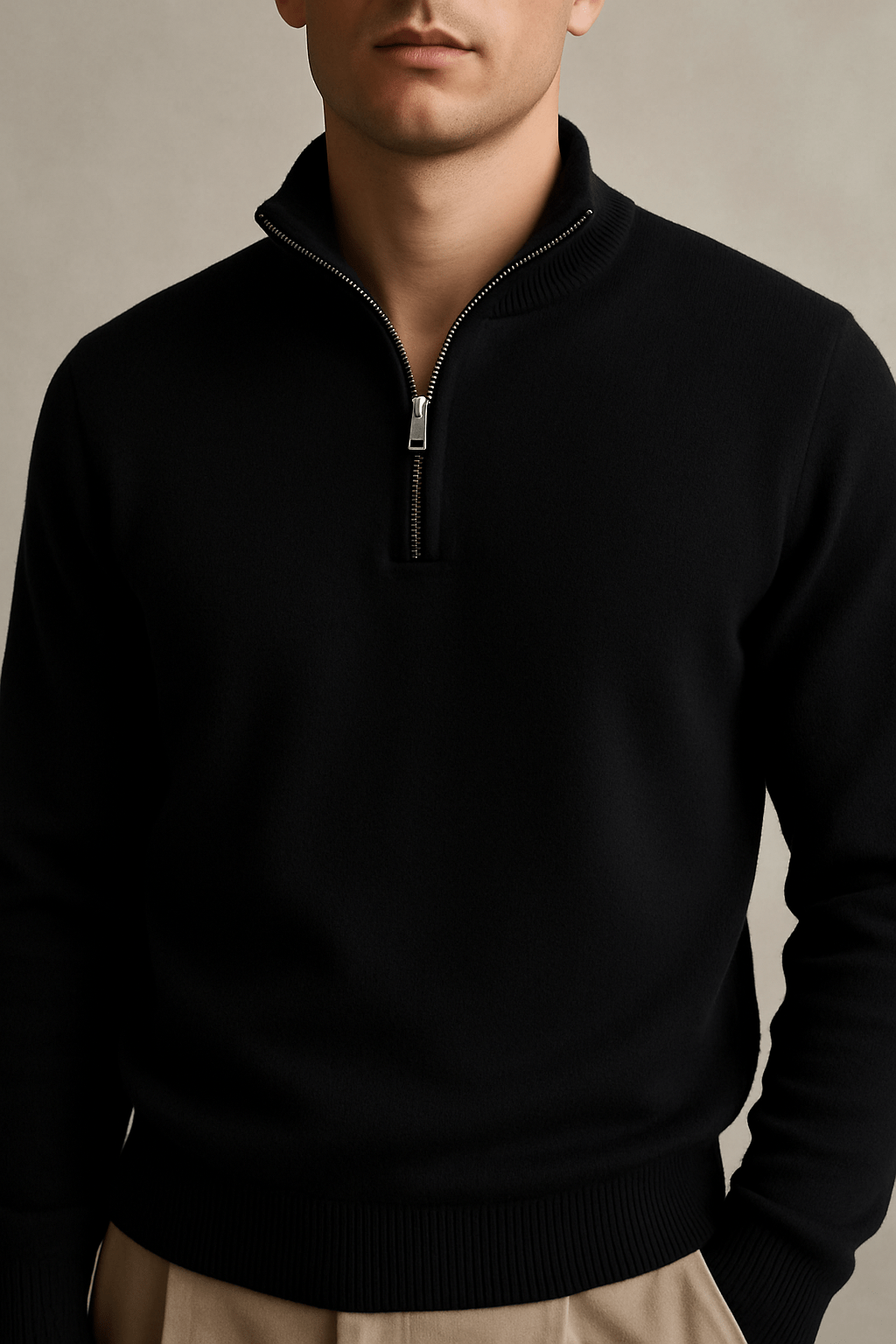 COTTON QUARTER - ZIP SWEATER - YOUNAS - OLD MONEY