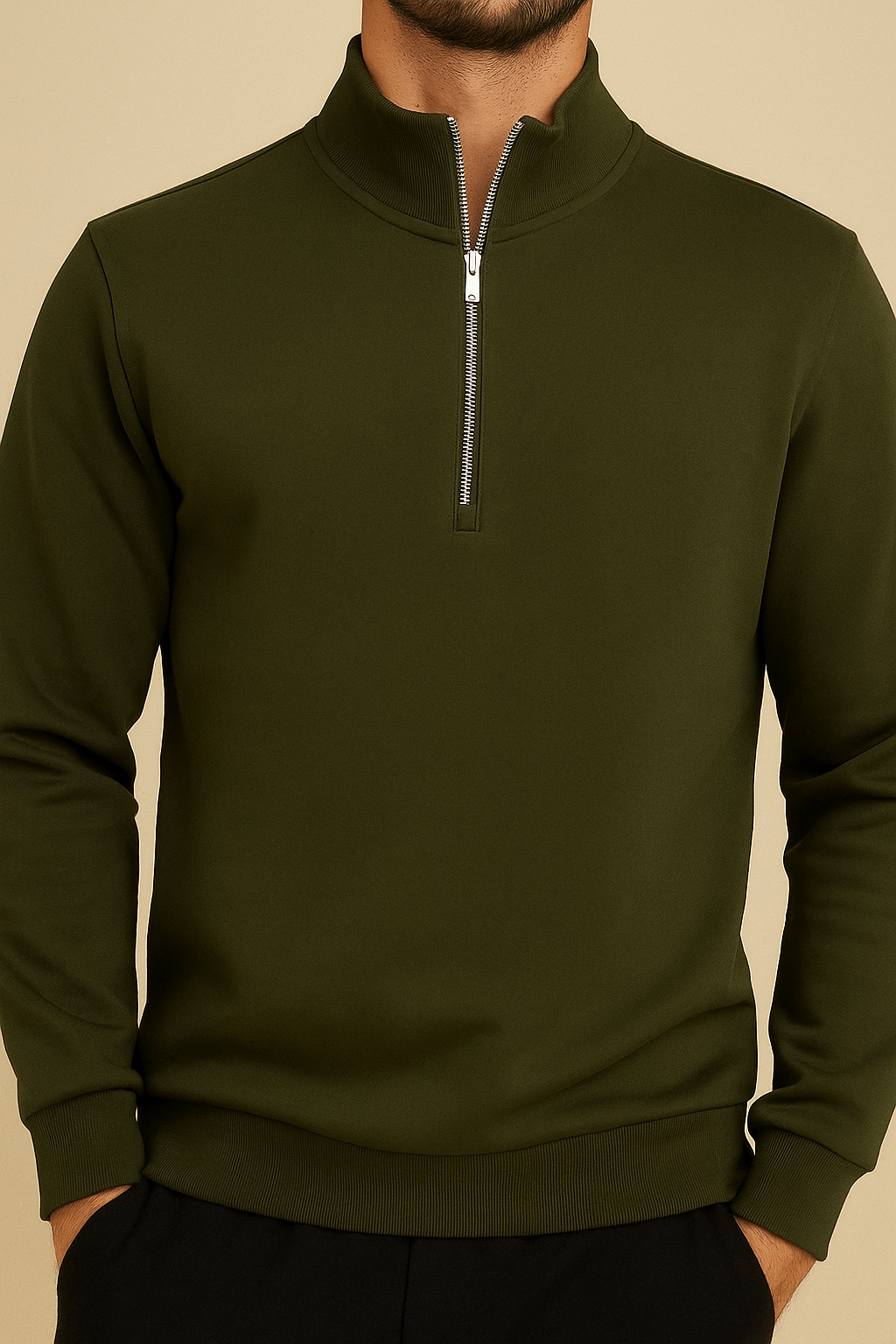 HOMME MOSS HALF ZIP - YOUNAS - OLD MONEY