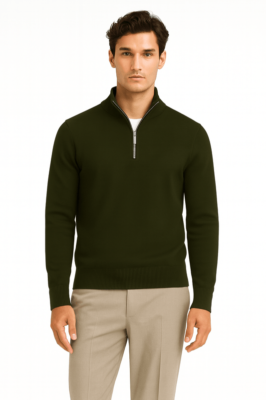 HOMME MOSS HALF ZIP - YOUNAS - OLD MONEY