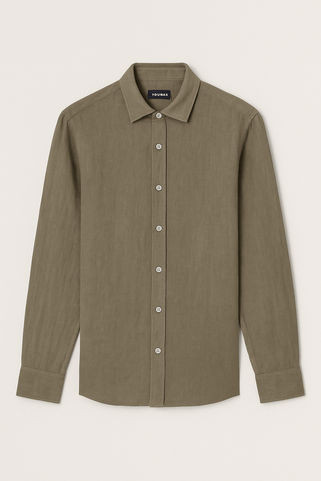 LINEN KHAKI SHIRT - YOUNAS - OLD MONEY