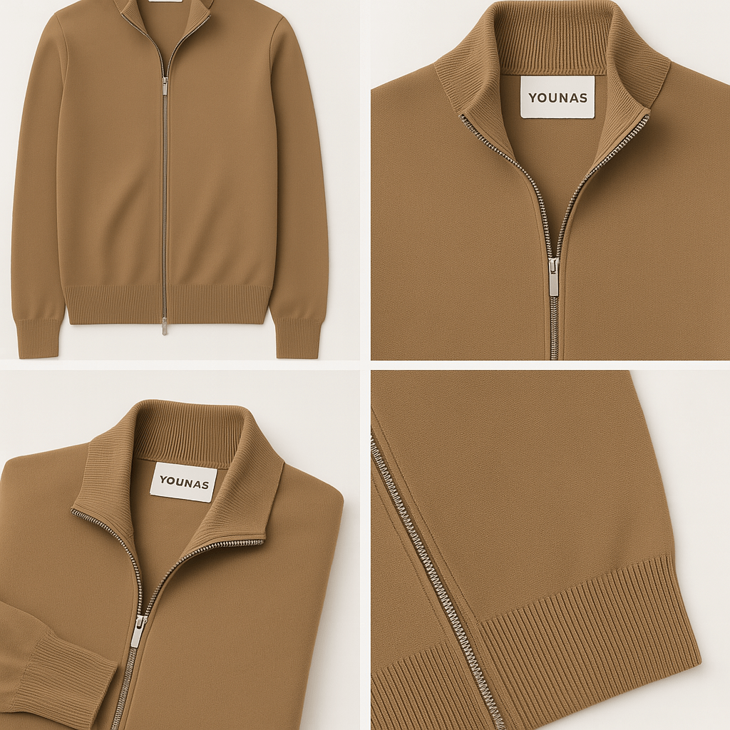 CASTELLANO ZIP - UP SWEATER - YOUNAS - OLD MONEY