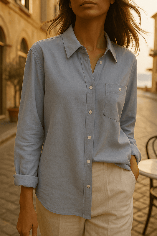 CLASSY OVERSIZED LINEN SHIRT - YOUNAS - OLD MONEY