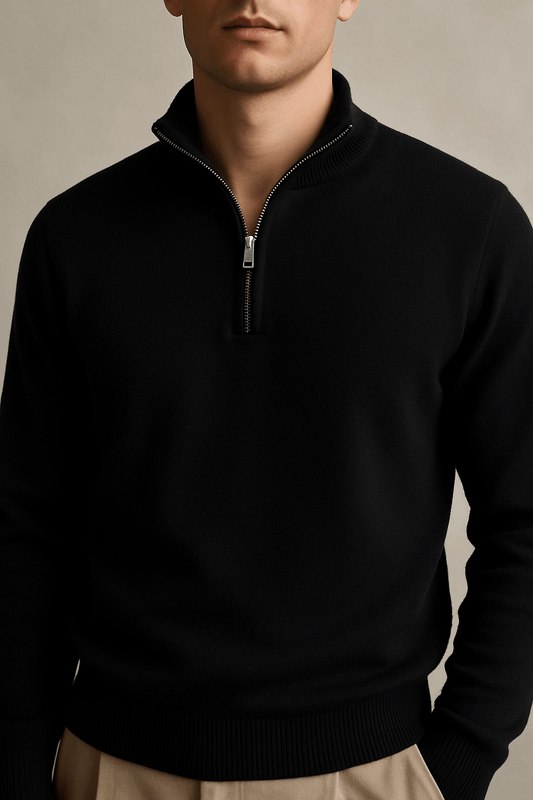 COTTON QUARTER - ZIP SWEATER - YOUNAS - OLD MONEY