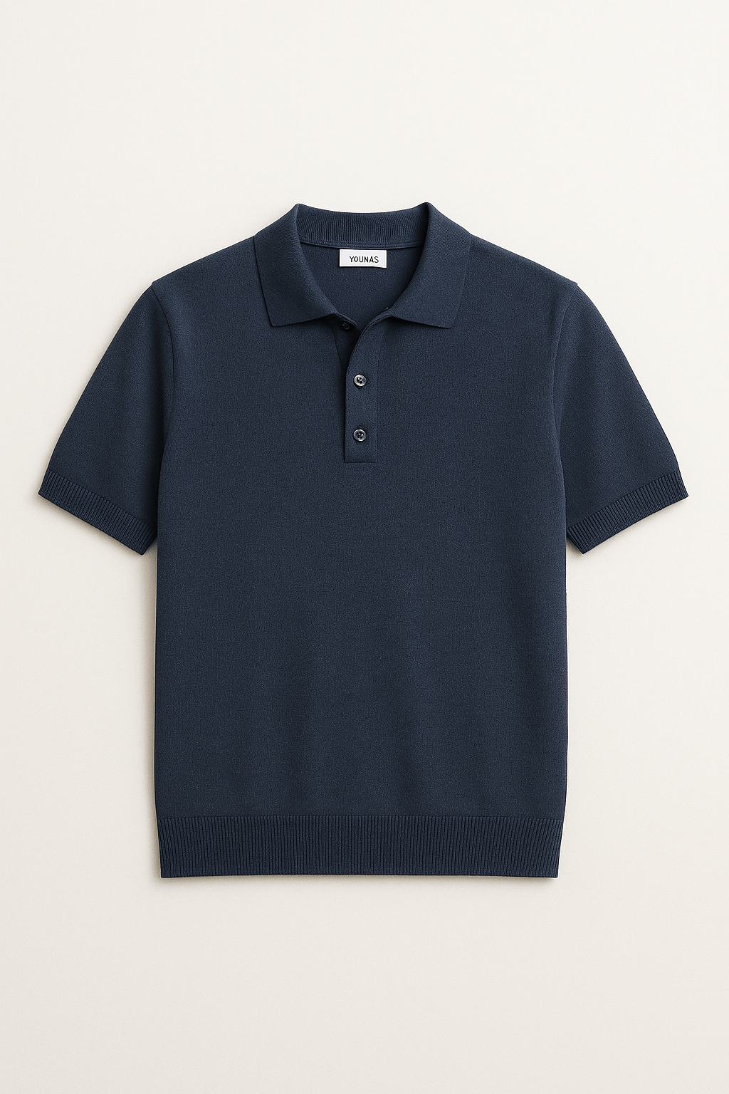 Limited - VISCOSE BLEND KNITTED POLO NAVY - YOUNAS - OLD MONEY