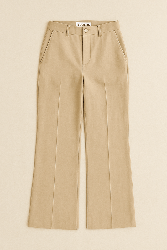 LINEN TROUSERS - BEIGE - YOUNAS - OLD MONEY