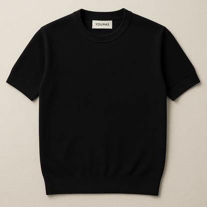 NOIR BIANCO - REGULAR FIT KNIT T - SHIRT - YOUNAS - OLD MONEY