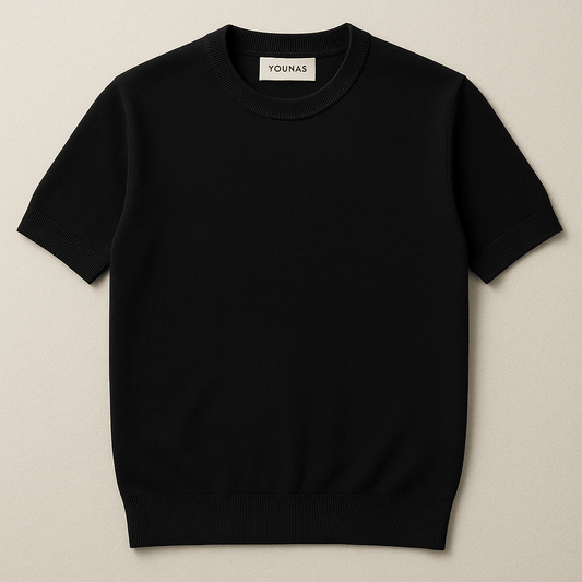 NOIR BIANCO - REGULAR FIT KNIT T - SHIRT - YOUNAS - OLD MONEY