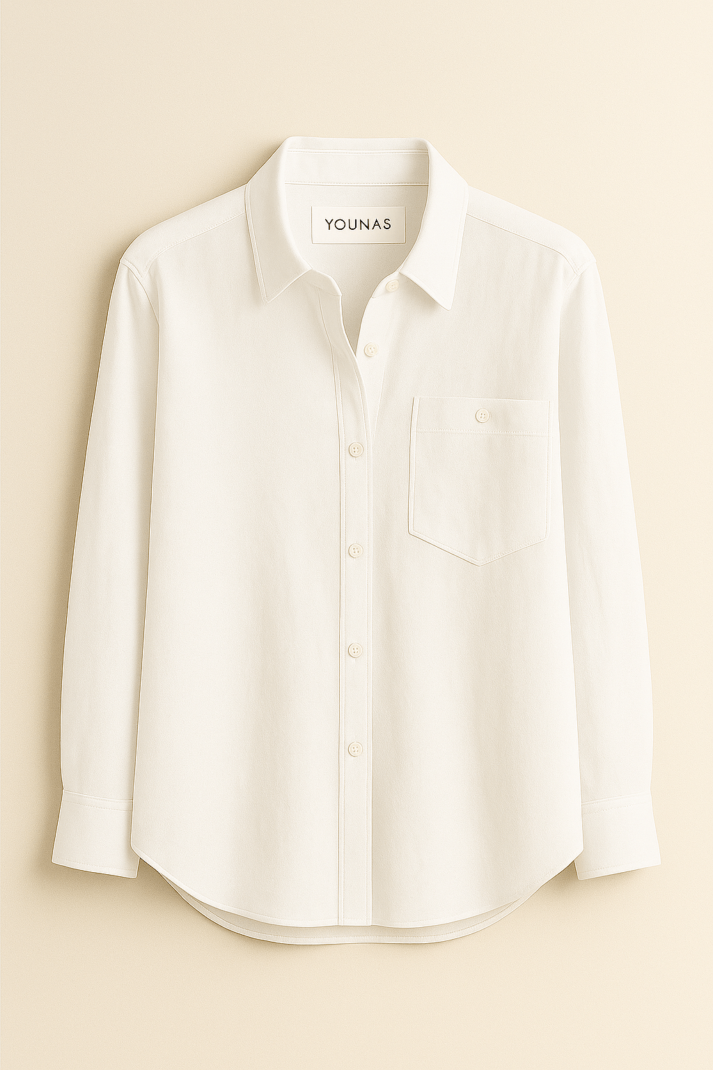 OVERSIZED CLASSY LINEN SHIRT - PEARL WHITE - YOUNAS - OLD MONEY