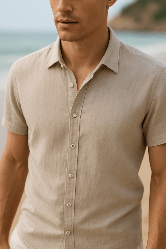 PALERMO - LINEN SHIRT (SHORTSLEEVE) - YOUNAS - OLD MONEY