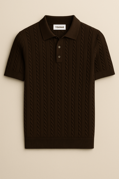 THE CAPRI CABLE KNIT POLO - YOUNAS - OLD MONEY