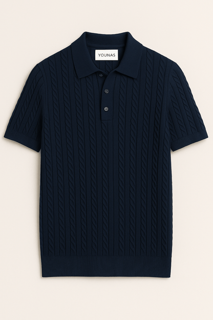 THE CAPRI CABLE KNIT POLO - YOUNAS - OLD MONEY