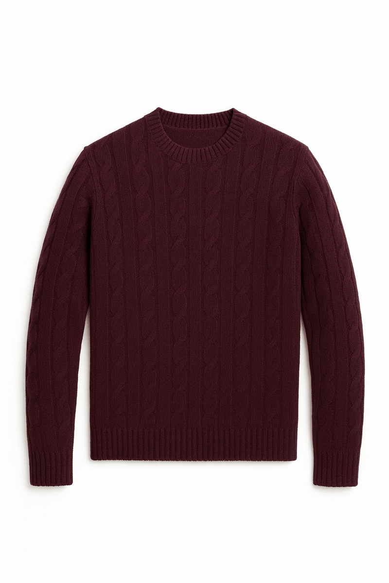 Wool Braided Sweater - YOUNAS - OLD MONEY