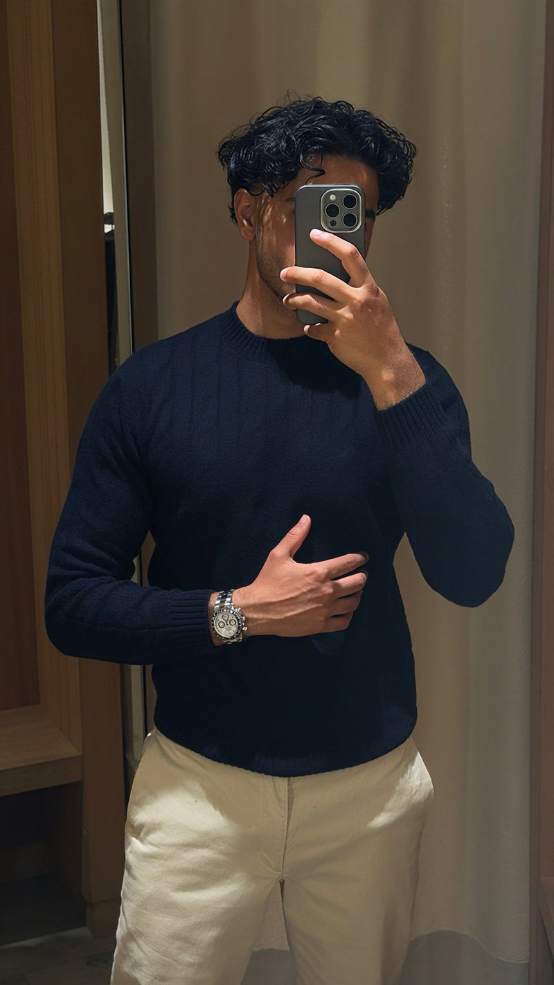 Wool Braided Sweater - YOUNAS - OLD MONEY
